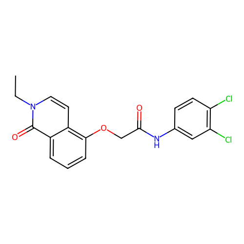 N-(3,4-dichlorophenyl)-2-[(2-ethyl-1-oxo-1,2-dihydroisoquinolin-5-yl)oxy]acetamide structure