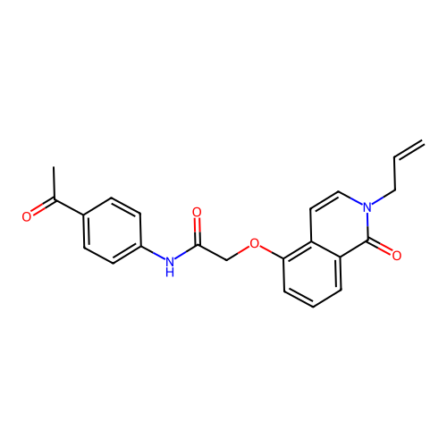 N-(4-acetylphenyl)-2-(1-oxo-2-prop-2-enylisoquinolin-5-yl)oxyacetamide structure