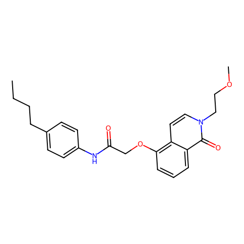 N-(4-butylphenyl)-2-[2-(2-methoxyethyl)-1-oxoisoquinolin-5-yl]oxyacetamide structure