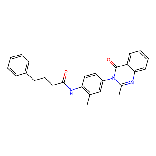 N-[2-methyl-4-(2-methyl-4-oxoquinazolin-3-yl)phenyl]-4-phenylbutanamide structure