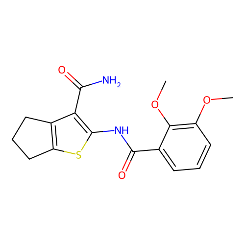 2-(2,3-dimethoxybenzamido)-4H,5H,6H-cyclopenta[b]thiophene-3-carboxamide structure