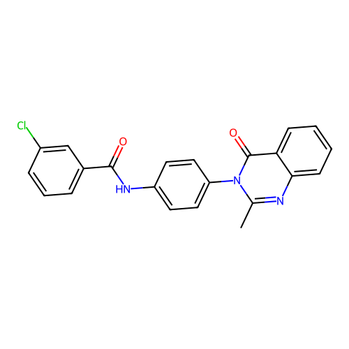 3-chloro-N-[4-(2-methyl-4-oxoquinazolin-3-yl)phenyl]benzamide structure