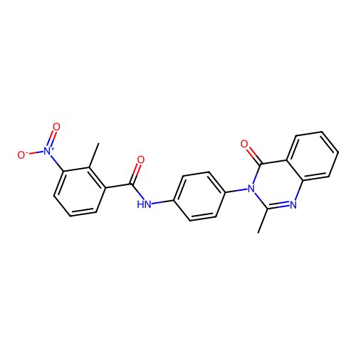 2-methyl-N-[4-(2-methyl-4-oxoquinazolin-3-yl)phenyl]-3-nitrobenzamide structure