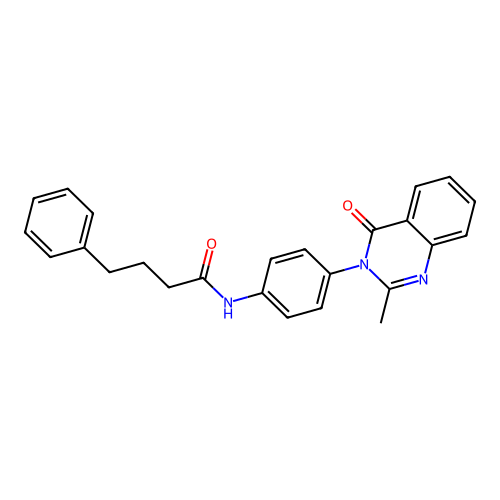 N-[4-(2-methyl-4-oxoquinazolin-3-yl)phenyl]-4-phenylbutanamide structure