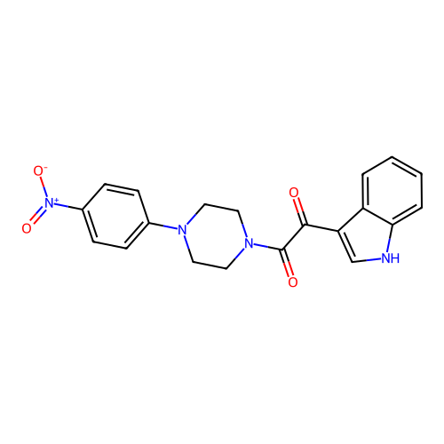 1-(1H-indol-3-yl)-2-[4-(4-nitrophenyl)piperazin-1-yl]ethane-1,2-dione structure