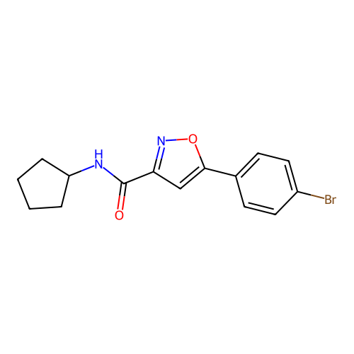 5-(4-bromophenyl)-N-cyclopentyl-1,2-oxazole-3-carboxamide structure