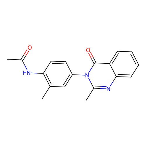 N-[2-methyl-4-(2-methyl-4-oxoquinazolin-3-yl)phenyl]acetamide structure