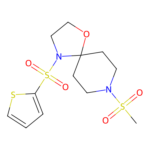 8-(Methylsulfonyl)-4-(thiophen-2-ylsulfonyl)-1-oxa-4,8-diazaspiro[4.5]decane structure