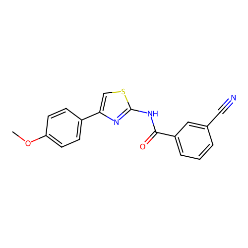 3-cyano-N-[4-(4-methoxyphenyl)-1,3-thiazol-2-yl]benzamide structure