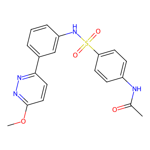 N-(4-(N-(3-(6-methoxypyridazin-3-yl)phenyl)sulfamoyl)phenyl)acetamide structure