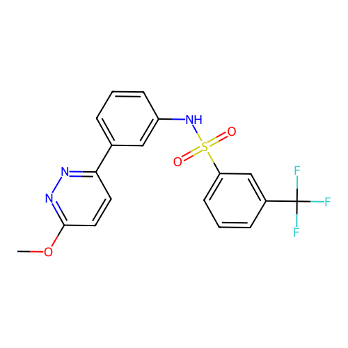 N-[3-(6-methoxypyridazin-3-yl)phenyl]-3-(trifluoromethyl)benzenesulfonamide structure
