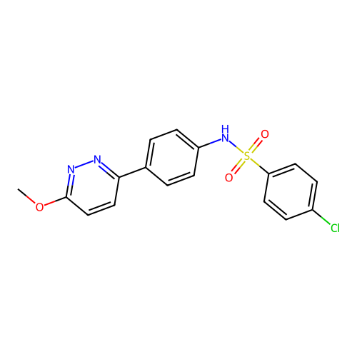 4-chloro-N-[4-(6-methoxypyridazin-3-yl)phenyl]benzenesulfonamide structure