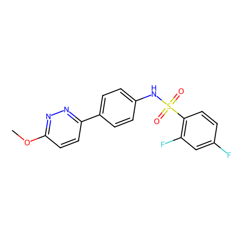 2,4-difluoro-N-(4-(6-methoxypyridazin-3-yl)phenyl)benzenesulfonamide structure