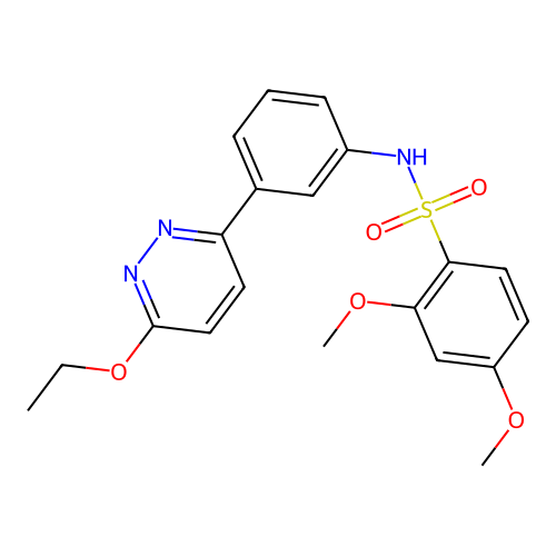 N-[3-(6-ethoxypyridazin-3-yl)phenyl]-2,4-dimethoxybenzenesulfonamide structure