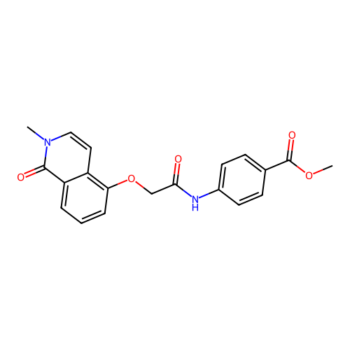 Methyl 4-[[2-(2-methyl-1-oxoisoquinolin-5-yl)oxyacetyl]amino]benzoate structure