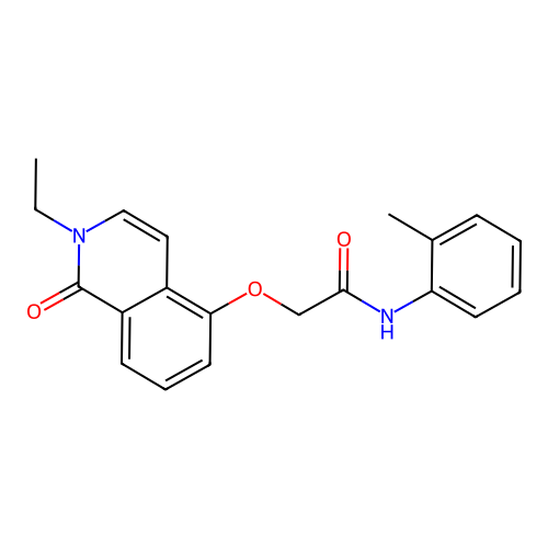 2-[(2-ethyl-1-oxo-1,2-dihydroisoquinolin-5-yl)oxy]-N-(2-methylphenyl)acetamide structure