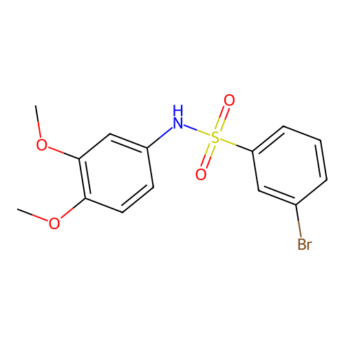 3-bromo-N-(3,4-dimethoxyphenyl)benzenesulfonamide structure