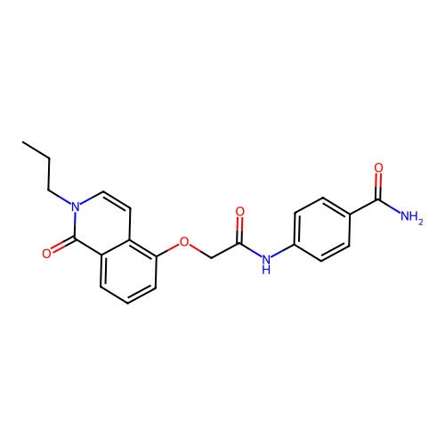 4-{2-[(1-Oxo-2-propyl-1,2-dihydroisoquinolin-5-yl)oxy]acetamido}benzamide structure