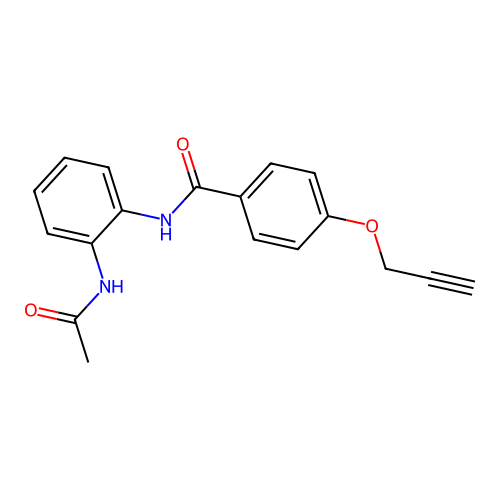 N-(2-acetamidophenyl)-4-prop-2-ynoxybenzamide structure