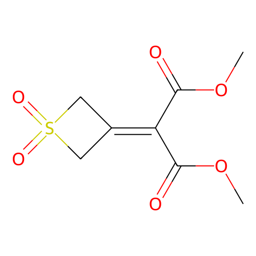 Dimethyl (1,1-dioxo-1lambda~6~-thietan-3-ylidene)propanedioate structure