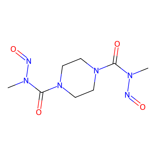 1-N,4-N-dimethyl-1-N,4-N-dinitrosopiperazine-1,4-dicarboxamide structure