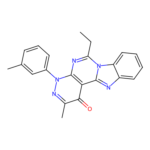 6-ethyl-2-methyl-4-(3-methylphenyl)pyridazino[3',4':4,5]pyrimido[1,6-a]benzimidazol-1(4H)-one structure