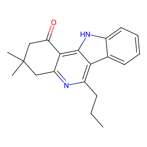 3,3-dimethyl-6-propyl-2,3,4,11-tetrahydro-1H-indolo[3,2-c]quinolin-1-one structure