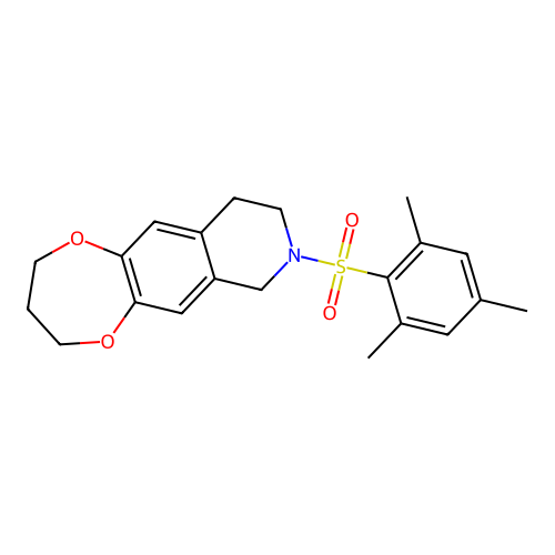8-(mesitylsulfonyl)-3,4,7,8,9,10-hexahydro-2H-[1,4]dioxepino[2,3-g]isoquinoline structure