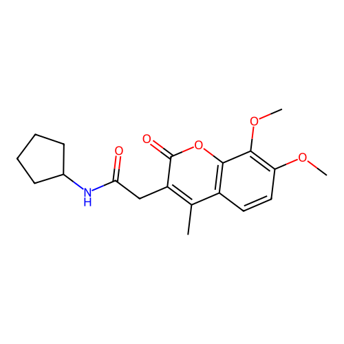 N-cyclopentyl-2-(7,8-dimethoxy-4-methyl-2-oxo-2H-chromen-3-yl)acetamide structure