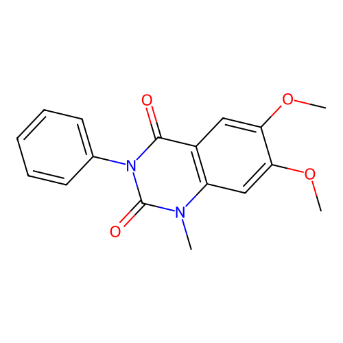 6,7-dimethoxy-1-methyl-3-phenylquinazoline-2,4(1H,3H)-dione structure