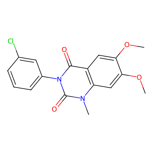 3-(3-chlorophenyl)-6,7-dimethoxy-1-methylquinazoline-2,4(1H,3H)-dione structure
