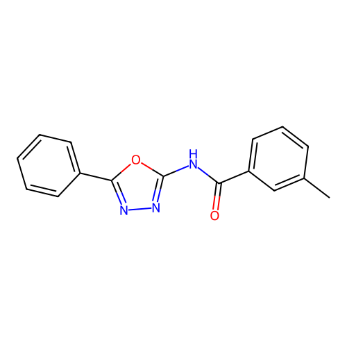 3-methyl-N-(5-phenyl-1,3,4-oxadiazol-2-yl)benzamide structure