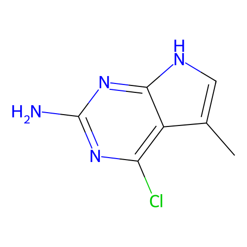 4-chloro-5-methyl-7H-pyrrolo(2,3-d)pyrimidin-2-amine structure