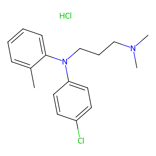 1,3-Propanediamine, N-(p-chlorophenyl)-N',N'-dimethyl-N-(2-methylphenyl)-, hydrochloride structure