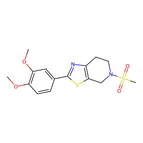2-(3,4-dimethoxyphenyl)-5-methylsulfonyl-6,7-dihydro-4H-[1,3]thiazolo[5,4-c]pyridine structure
