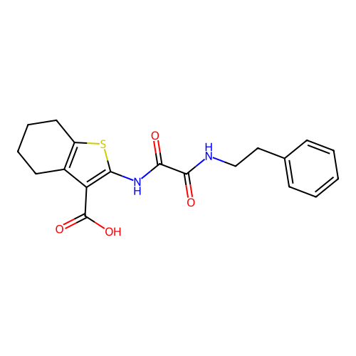 2-[(phenethylcarbamoylformyl)amino]-4,5,6,7-tetrahydrobenzothiophene-3-carboxylic Acid structure