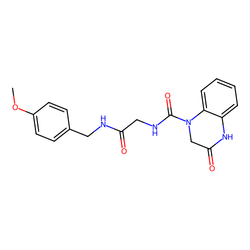 3-hydroxy-N-{2-[(4-methoxybenzyl)amino]-2-oxoethyl}quinoxaline-1(2H)-carboxamide structure