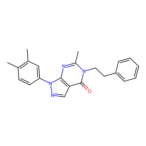 1-(3,4-dimethylphenyl)-6-methyl-5-phenethyl-1H-pyrazolo[3,4-d]pyrimidin-4(5H)-one structure