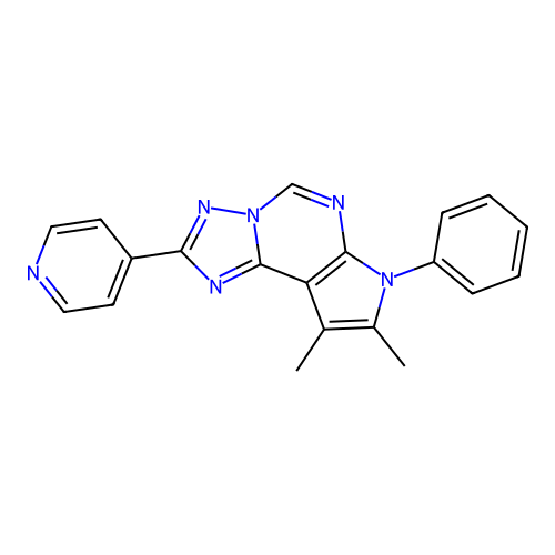 8,9-dimethyl-7-phenyl-2-(pyridin-4-yl)-7H-pyrrolo[3,2-e][1,2,4]triazolo[1,5-c]pyrimidine structure