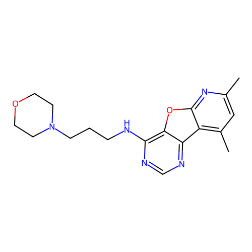 7,9-dimethyl-N-[3-(morpholin-4-yl)propyl]pyrido[3',2':4,5]furo[3,2-d]pyrimidin-4-amine structure