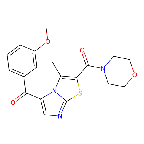 (5-(3-methoxybenzoyl)-3-methylimidazo[2,1-b]thiazol-2-yl)(morpholino)methanone structure