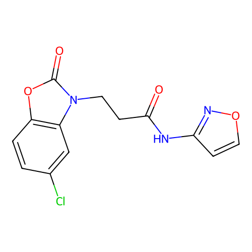 3-(5-chloro-2-oxobenzo[d]oxazol-3(2H)-yl)-N-(isoxazol-3-yl)propanamide structure