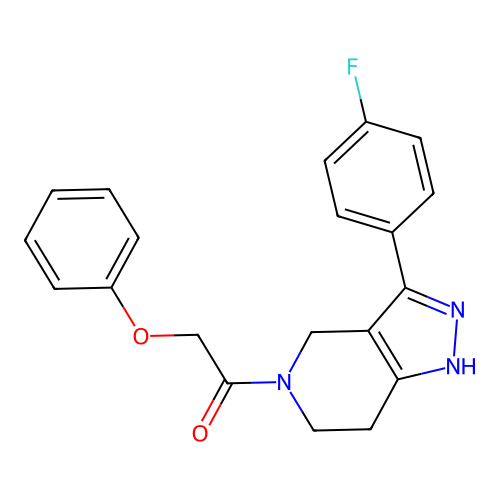 1-(3-(4-fluorophenyl)-6,7-dihydro-2H-pyrazolo[4,3-c]pyridin-5(4H)-yl)-2-phenoxyethanone structure