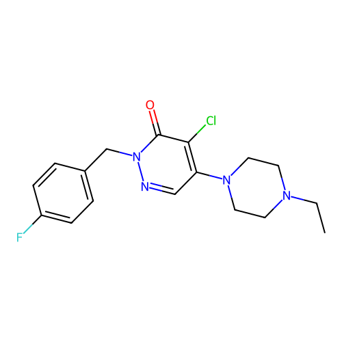 4-chloro-5-(4-ethylpiperazin-1-yl)-2-(4-fluorobenzyl)pyridazin-3(2H)-one structure