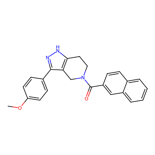 (3-(4-methoxyphenyl)-6,7-dihydro-2H-pyrazolo[4,3-c]pyridin-5(4H)-yl)(naphthalen-2-yl)methanone structure