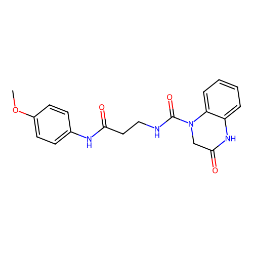 3-hydroxy-N-{3-[(4-methoxyphenyl)amino]-3-oxopropyl}quinoxaline-1(2H)-carboxamide structure