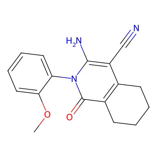 3-amino-2-(2-methoxyphenyl)-1-oxo-1,2,5,6,7,8-hexahydroisoquinoline-4-carbonitrile structure