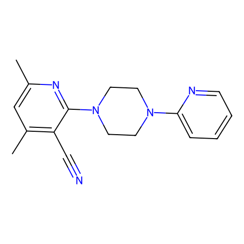 4,6-Dimethyl-2-(4-pyridin-2-ylpiperazin-1-yl)pyridine-3-carbonitrile structure