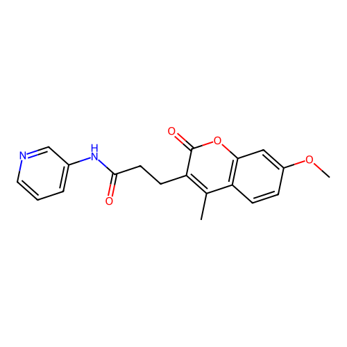 3-(7-methoxy-4-methyl-2-oxo-2H-chromen-3-yl)-N-(pyridin-3-yl)propanamide structure
