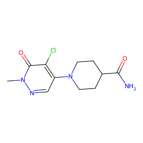 1-(5-Chloro-1-methyl-6-oxo-1,6-dihydropyridazin-4-yl)piperidine-4-carboxamide structure
